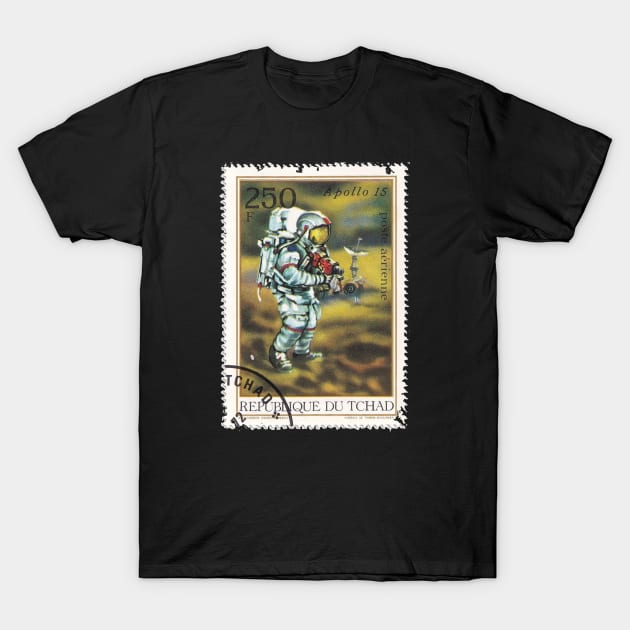 Apollo 15 Spaceman Astronaut Vintage Postal Stamp Art T-Shirt by JMCdesign